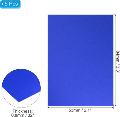 PATIKIL 3.3x2.1x1/32inch Anodized Aluminum Sheet, 5Pcs Metal Rectangle Aluminum Plate 0.8mm Thick Engraving Blanks for Laser Engraving DIY Decorative Crafting Home Decoration, Blue
