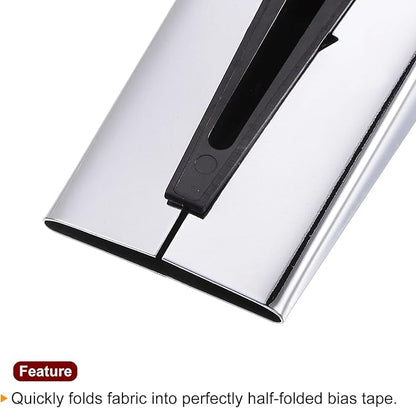 HARFINGTON Bias Tape Maker Kit 50mm Single and Double Fold Fabric Bias Binding Maker Sew Tool for Fabric Quilting Sewing Crafting DIY, Black