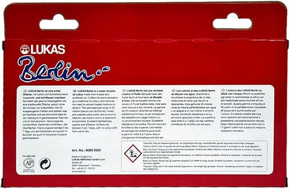 Lukas Berlin Pro Artists Water Mixable Oil Paint Set of 10 (20mL) Selection Set of 10-20 ml Tubes, Water Soluble, Lightfast Pigments, Quick Drying, Easy Clean-Up, Eco-Friendly, Professional Quality