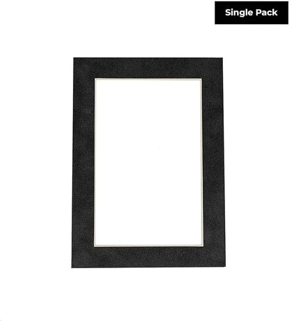 8x10 Mat Bevel Cut for 5.5x8.5 Photos - Acid Free Dark Grey Suede Precut Matboard - For Pictures, Photos, Framing - 4-ply Thickness
