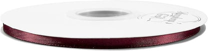 Humphrey's Craft 1/4 Inch Burgundy/Maroon Double Faced Satin Ribbon - 50 Yards Variety of Color for Crafts Gift Wrapping DIY Bows Bouquet Decoration Sewing Christmas Tree Wedding Invitation Card.