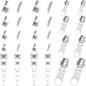 48 Pieces Metal Zipper Repair Accessories Set, Zipper Head Slider Retainer Box Insert Pin Top Bottom Stoppers for DIY Sewing Replacement Zipper Repair Kit 3# 5# 8# 10# (Platinum)