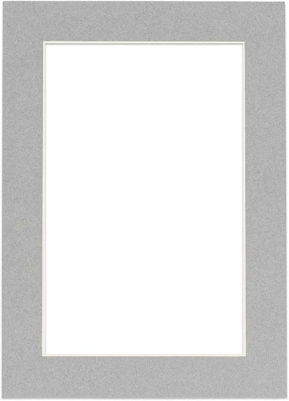 8x10 Mat Bevel Cut for 5x8 Photos - Acid Free Mid Grey Precut Matboard - For Pictures, Photos, Framing - 4-ply Thickness