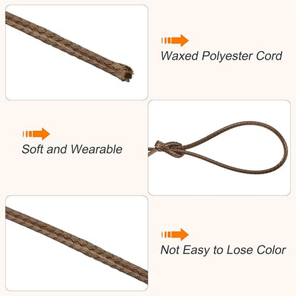 MECCANIXITY Waxed Cord 1.2mm Waxed Polyester Cord 175 Yard Wax String for Bracelet Making,Necklaces, Beading,Jewelry Making and DIY Crafts(Dark Brown)
