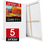 ESRICH Stretched Canvas for Painting 24x36 Inch, 5Pack Large Canvas for Painting, Primed Acid-Free Cotton Blank Canvases, Art Paint Canvases for Oil Paint,Watercolor,Acrylic Paint,Gouache and Tempera.