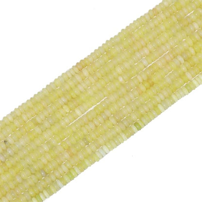 Natural Lemon Jade Disk Stone Beads 4x2mm 160pcs Rondelle Loose Semi Gemstone Beads for Jewelry Making Design
