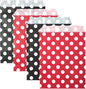 KEYYOOMY 100 Pcs Red and Black Candy Buffet Bags Small Cookie Bag Polka Dot Paper Treat Bag for Wedding Birthday Party (5 inch x 7 inch)