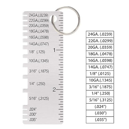 Wire/Metal Sheet Thickness Gauge Stainless Steel Welding Gage Plated Size Inspection Tool Wire Metal Sizes Thickness Gauge
