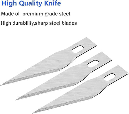 DIYSELF 1PCS Exacto Knife with Safety Cap and 20PCS Craft Precision Hobby Knife Blades for Modeling, Scrapbooking, Stencil