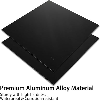2 Pack 12 x 12 x 1/8 (0.12") Inch 5052 Anodized Aluminum Sheet, 3 mm Thick Black Laser Engraving Blanks, Anodized Aluminum Metal Plate for Crafting Printing