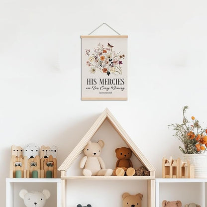 Christian Decor Floral Poster Hanger, Jesus Religious Wall Decor, Christian Gifts Bible Verse Spiritual Gifts Wall Art Wall Hanging Banner Farmhouse Church Bedroom Office Kitchen Living Room Decor