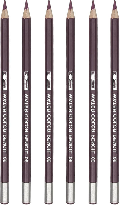 PATIKIL Watercolor Pencil, 6Pcs Water Soluble Pencils for Blending, Coloring, Sketch Drawing, Painting, Purple Red