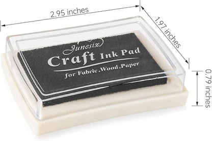 Black Ink Pad Finger Washable Kids Stamp Ink Pad for Rubber Stamps Paper Scrapbooking