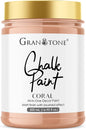 GRANOTONE Chalk Paint for Furniture | Matt-Finish Water-Based Acrylic Paint for Wood, Walls, Metal, Glass, Paper, Fabric Canvas | Maximum Coverage Chalk Paint for Kids & Adults, 500 Ml (CORAL)