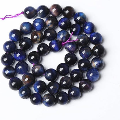 90PCS 8mm AAA Natural Tiger Eye Stone Beads Gemstone Round Spacer Loose Beads for Jewelry Making DIY Bracelet,Necklace, Earrings 2 Strand 32"