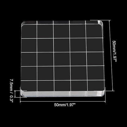 PATIKIL 2" x 2" Acrylic Stamp Block, Clear Stamping Block with Grid Lines Decorative Mounting Blocks Square for Scrapbooking DIY Crafts Card Making