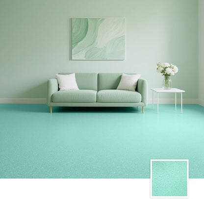 Epoxy Colored Sand Floor Paint, Epoxy Floor Paint High Gloss Marble Effect Coating for Indoor and Outdoor, Wear-resistant and non-slip Self-leveling Coating Green 35OZ(1KG)