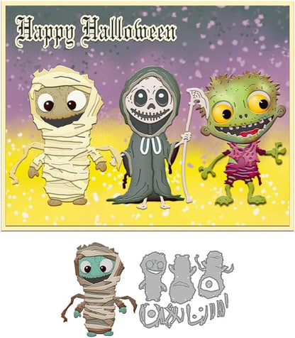 Halloween Clear Silicone stampReusable Stamp with Pumpkins, Skulls, Bats, Santa Claus, and Holiday Designs. Used for Making Cards, scrapbooks, and DIY templates (Halloween Mummy)