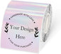 Transparent Square Thermal Label Stickers 3" x 3", Clear Direct Thermal Stickers Labels, Self-Adhesive Thermals Label for Small Business-Transparent Pink