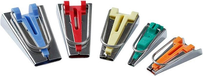YICBOR Fabric Bias Tape Maker Tool, 5in1, Sewing Quilting, 6mm 9mm 12mm 18mm 25mm, Multicolour, Tape Maker Tool Set