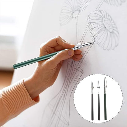 Gatuida 3pcs Adjustable Straight Line Pen, Art Ruling Pen for Masking Fluid, Fine Lines Drawing Tool, Black (Size L, M, S, 1pc Each)