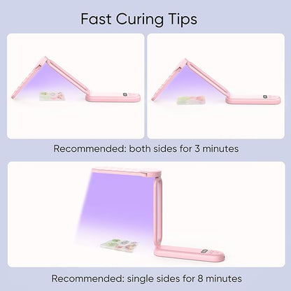PPESULK UV Light for Resin Curing, 3000mAh Rechargeable Fast UV Resin Lamp with Timer and 34 Beads, Cordless Portable Resin Curing Machine for Resin Molds, Jewelry Making & DIY Crafts(Pink)