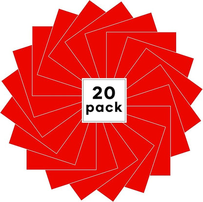 HTVRONT Red Heat Transfer Vinyl Bundle: 20 Pack 12" x 10"in Iron on HTV for T-Shirt, Compatible with Cricut Cutting Machine, Silhouette Cameo or Heat Press Machine