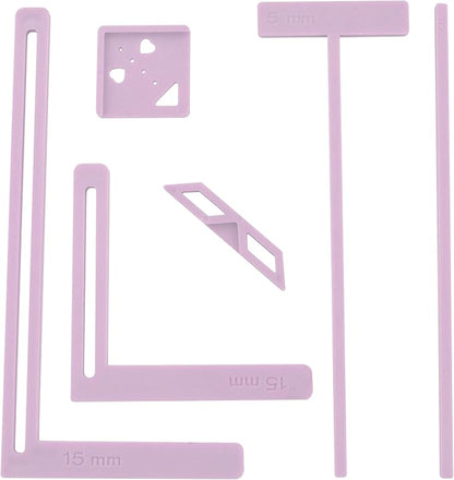 UPTTHOW 6Pcs Bookbinding Easy Scrapbooking Tool for Starter, Complete Great Stencils and Cutter Guide Kit Can Be Made into Notebook Calender Junk Journal Handbook