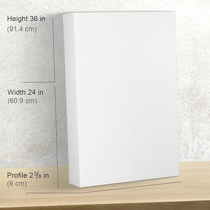 PHOENIX 24x36 Inch Museum Canvas - 2 3/8 Inch Thick Porfile Deep Large Stretched Canvas for Painting 1 Pack 100% Cotton 11 Oz. Gesso Primed White Blank Professional Canvas Oil & Acrylic Paints