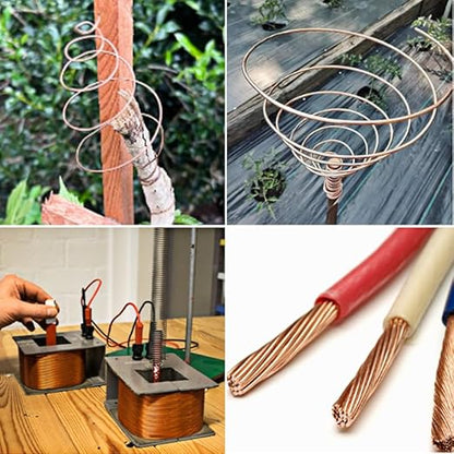 12 Gauge/2.0 mm 16.5 Feet 5 oz 99.9% Dead Soft Copper Wire for Electroculture Gardening, Jewelry Making, Beading, Science Projects, DIY Artwork, Pure Bare Copper Wire