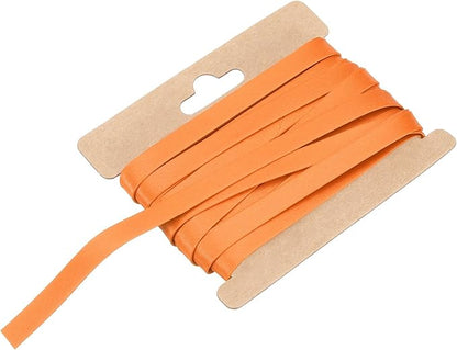 MECCANIXITY Double Fold Bias Tape for Sewing 1/3 Inch x 6 Yards Satin Pre-fold Continuous Binding Tape for Seaming Quilting Hemming Binding DIY Crafts, Orange