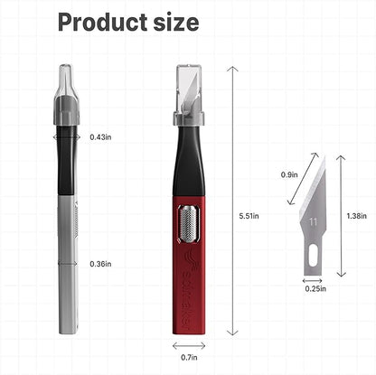 3 PCS Exacto Knife,Hidden Blade Design at The End,Comes with 5 Spare High Qualiry Carbon Steel Exacto Knife Blades. Craft Knife for Crafting, Arts,Modeling,Scrapbooking,Stencil,DIY Projects.Blue
