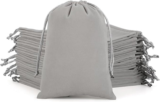 Velvet Drawstring Jewelry Bag, 50Pcs Grey Dice Bag, 5x7 Tarot Card Pouch, Or Wrapping Halloween Party Favors, Mojo, Small Bussiness, Jewelry, Bracelet, Customers