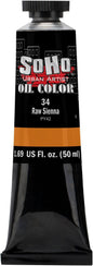 Soho Urban Artist Oil Paint - Raw Sienna, 50 ml Tube - Best Valued Oil Colors for Painting, Excellent Pigment Load