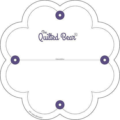 The Quilted Bear Flower Quilting Templates – 8 Clear Non-Slip Acrylic Quilt Templates for Precise Fabric Cutting & Stress-Free Machine Quilting - Ideal for Quilt & Sewing Supplies (¾–3")