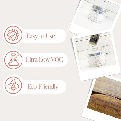 Clear Coat - Eco-Friendly Clear Satin Sheen Top Coat for Chalk Style Furniture Paint, Very Durable, Non Yellowing, Waterproof Sealant for High Traffic Furniture - Indoor/Outdoor - (4 oz)