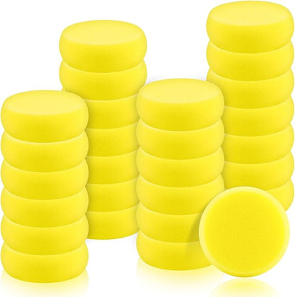27 Pack Round Painting Sponge, 2.9 Inch Pottery Sponges, Yellow Synthetic Artist Sponges, Clay Sponge for Art Crafts, Pottery Making, Ceramic Decoration, DIY Projects and Daily Use