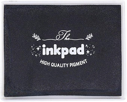 GTLZLZ Large Ink Pad for Rubber Stamps, 5" x 4" Washable Craft Stamp Pad for Kids, Fingerprint Ink Pad for Paper, Scrapbooking, Wood Fabric (Black)
