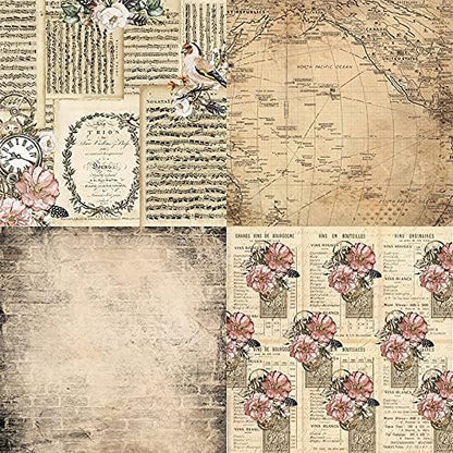 Scrapbook Paper 6x6 Vintage Floral Designs – 24 Sheets Single-Sided Cardstock for Junk Journal, Cardmaking, DIY Crafts, Decoupage, Scrapbooking Background Paper Pad