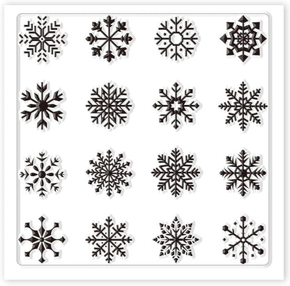 CHGCRAFT Polymer Clay Texture Sheets Winter Snowflakes Silicone Texture Stamp Christmas Clay Texture Mat Modeling Pattern Pad Texture Sheets for Polymer Clay Making Earrings Jewelry 5.5x5.5inch