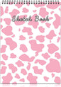 Deokke Sketchbook Top Spiral Bound Sketch Pad, 9 x 12 inch,100GSM Thick Paper,50 Sheets 100 Pages,Art Sketch Book Aesthetic Cute Drawing Writing Paper,for Girls Women-Pink Cow Pattern Western
