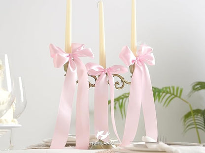 HUIHUANG Pink Satin Ribbon 1-1/2 inch x 100 Yards Light Pink Double-Faced Satin Ribbon for Flower Bouquet, Gift Wrapping, Eternal Roses, DIY Crafts, Bridal Shower Wedding Decor