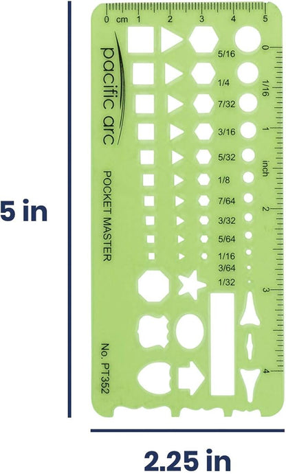 Pacific Arc Pocket Master Template Guide, Featuring Perfect Circles, Hexagons, Triangles, and Squares