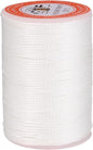 uxcell Round Leather Sewing Waxed Thread, 55m / 60 Yards Wax Polyester String, 0.8mm Waxed Stitching Cord for Leather Crafts, Bookbinding, Bracelets Braided, White