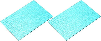 MECCANIXITY 2 Pcs Stained Glass Sheet Mosaic Tile 7.9 Inch x 5.9 Inch Sea Blue Stained Glass Sheets for Crafts DIY Art Project