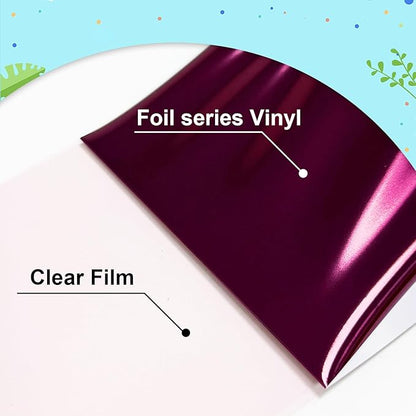 ROFISUESheet MetallicFoil HeatTransferVinyl Metallic Rose, 12Inch*6Ft BundleChrome HTV VibrantColors for Stunning T-Shirt DesignsPerfect forDIY (Metallic Rose, 12Inch*6Ft)