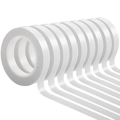 9 Rolls Double Sided Tape for Crafts, Strong Double-Sided Tape, Scrapbook Tape, Double-Sided Adhesive Tape for Arts, Card Making, Scrapbooking Supplies, Gift Wrapping (0.4 in X 26.25Ft)