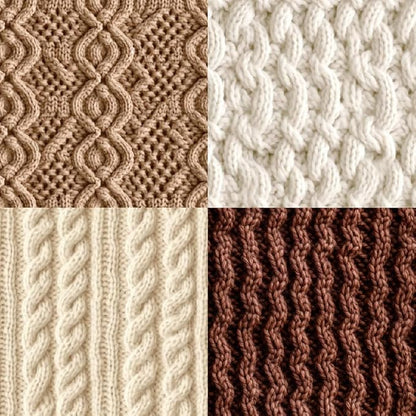 24 Sheets Knitting Wool Decorative Scrapbooking Paper Pad 6x6 Craft Paper Single-Side Card Making Supplies for Junk Journal, Holiday Journaling, Brown, Earth Tone and White