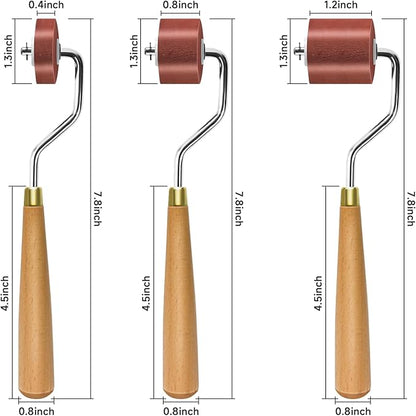 3pcs Rubber Rollers Brayer - Brayer Rollers for Crafting, Ink Roller Set with Comfort Grip for Printmaking, Crafts, and Stamping