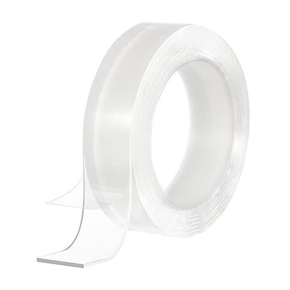 BRAVESHINE 9.8FT Sticky-Back Wall Tape - Double Sided Nano Tape - Self Adhesive Mounting Tape - Washable Picture Hanging Fasteners for Home Office Use